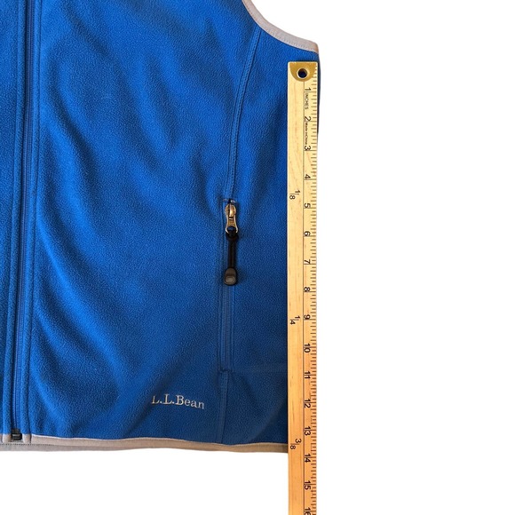 Womens Blue Fleece Polyester L.L. Bean Zip Up Vest w/ pockets Medium - Picture 4 of 4